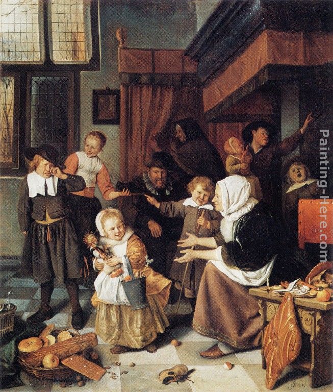 The Feast of St Nicholas painting - Jan Steen The Feast of St Nicholas art painting